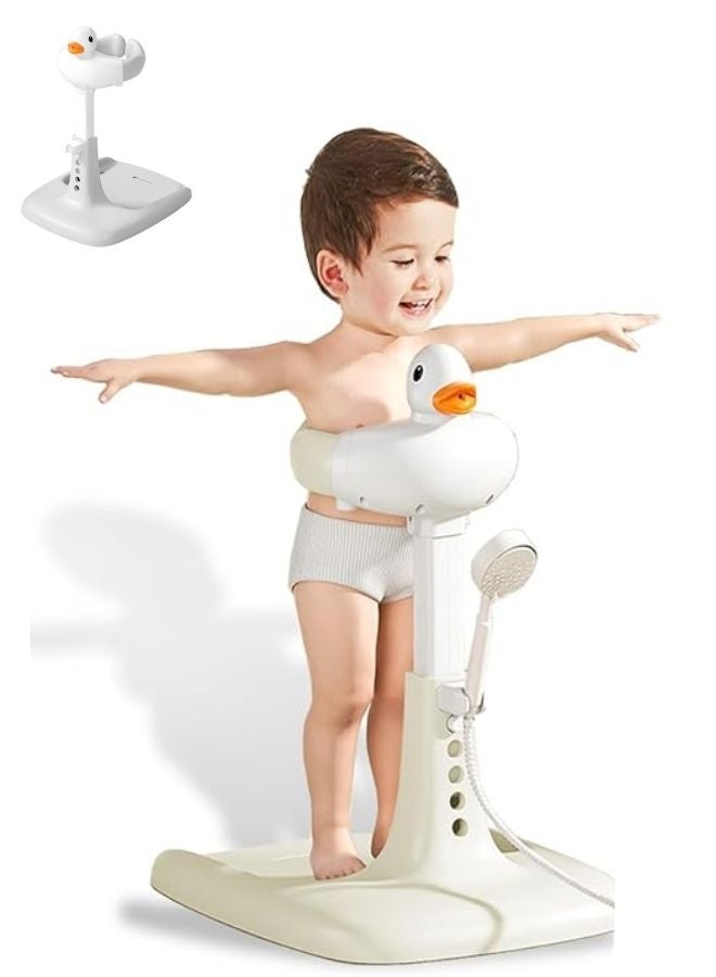 MAAS Adjustable height baby bath stand with anti-slip base; standing bath stand for hands-free baby bathing. - Image 1
